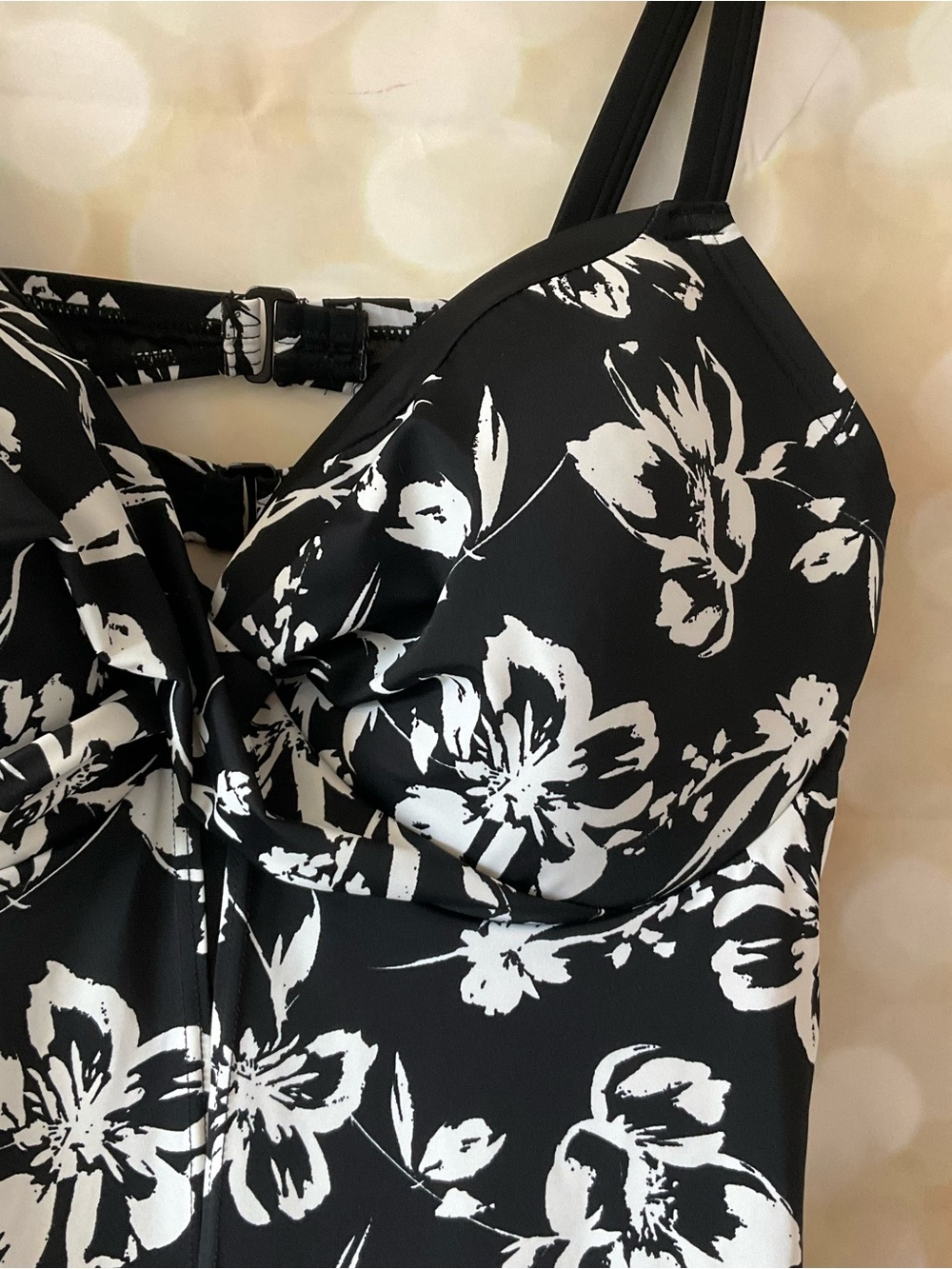 Swimsuit for All Black and White Floral Swim Top NWOT - Picture 2 of 6